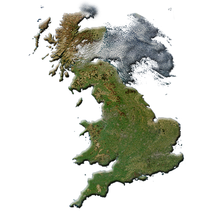 UK Umriss Satelitenbild