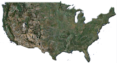 USA Umriss Satelitenbild